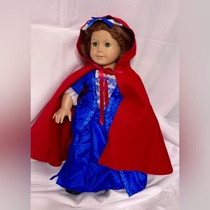 American Girl Felicity Original Christmas Dress With Red Cloak